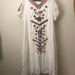 Orange creek embroidered midi dress